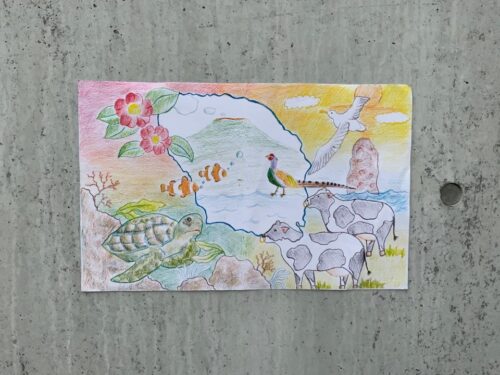 大島の壁画のデザイン原稿